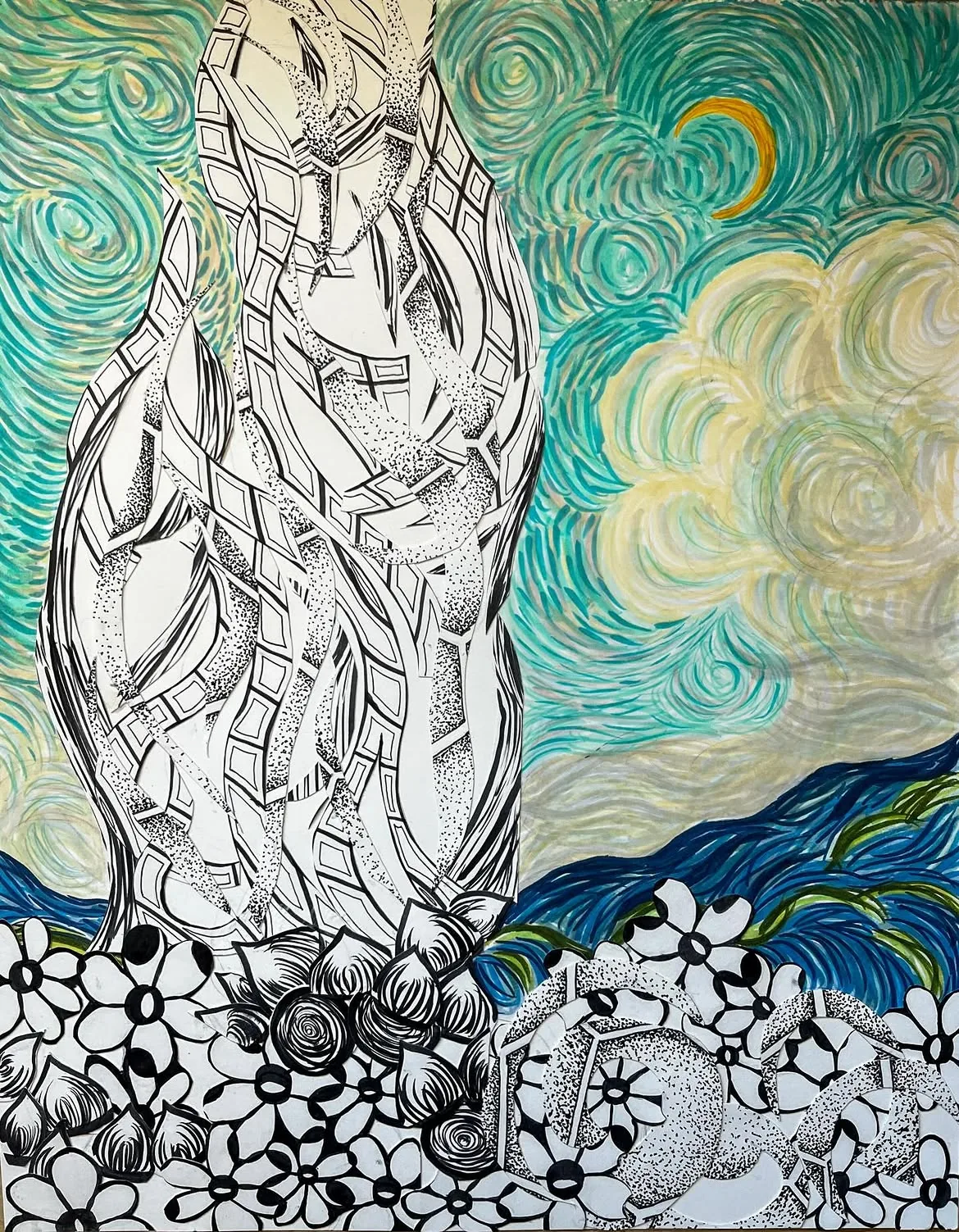 Van Gogh Rendition II (Cypresses)